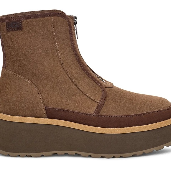 UGG Women Cityfunc Zip Water-Resistant Platform Bootie Hickory Suede Size 9 New - Picture 13 of 15